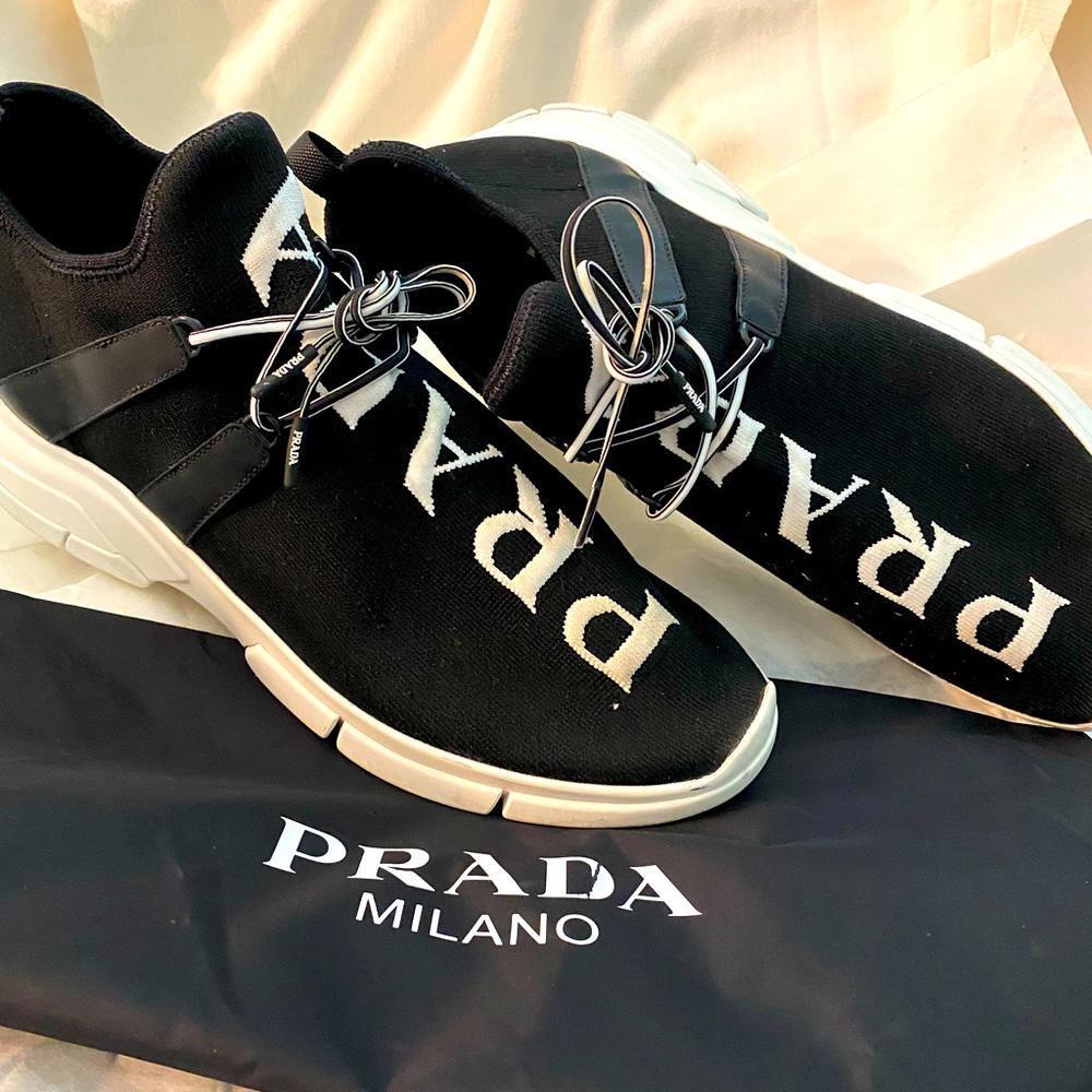 Prada Milano Two Tone Lace Up Sneakers, Men’s Size 9